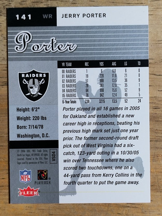2006 Ultra #141 Jerry Porter