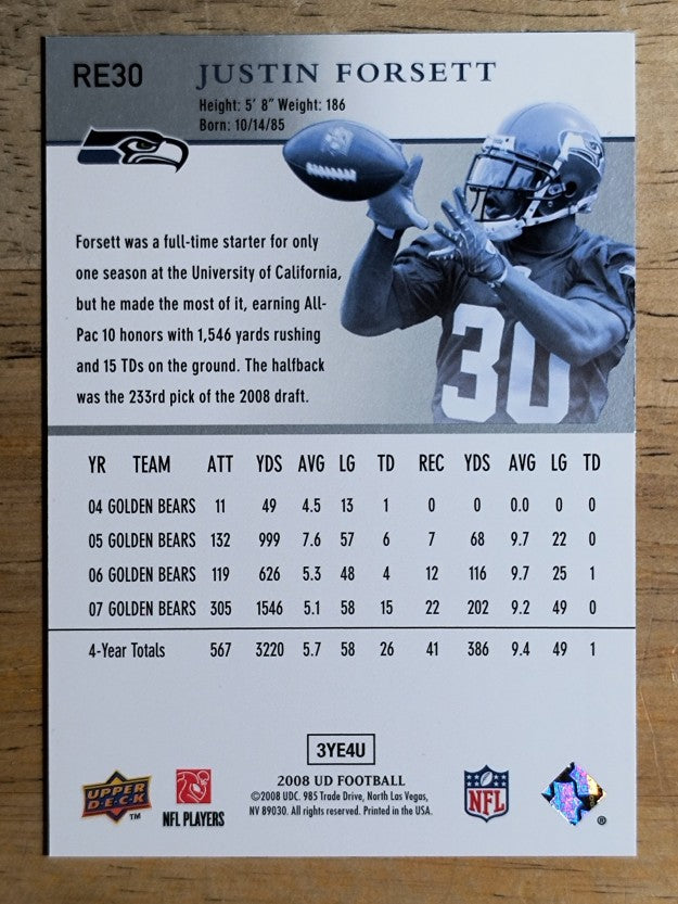 2008 Upper Deck Rookie Exclusives #RE30 Justin Forsett