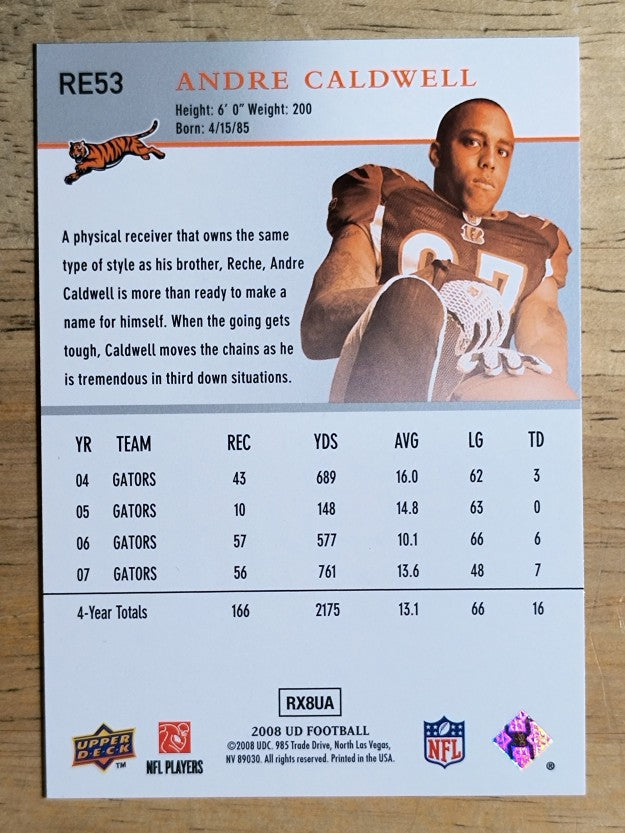 2008 Upper Deck Rookie Exclusives #RE53 Andre Caldwell