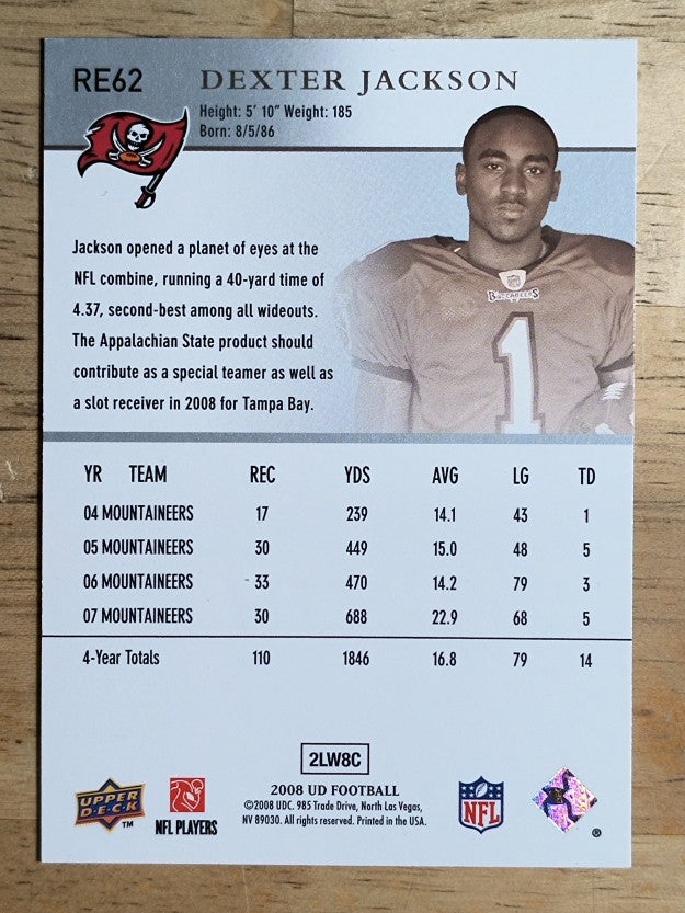 2008 Upper Deck Rookie Exclusives #RE62 Dexter Jackson