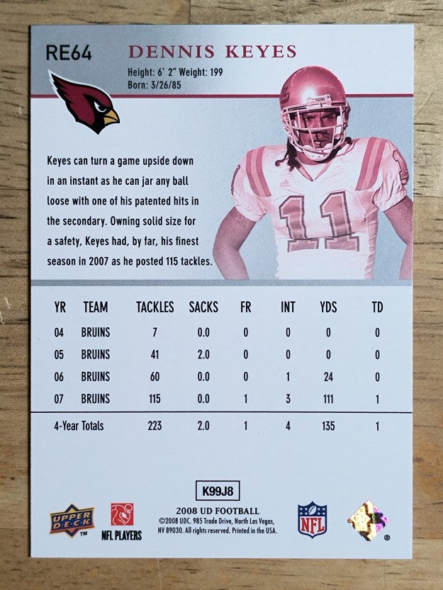 2008 Upper Deck Rookie Exclusives #RE64 Dennis Keyes