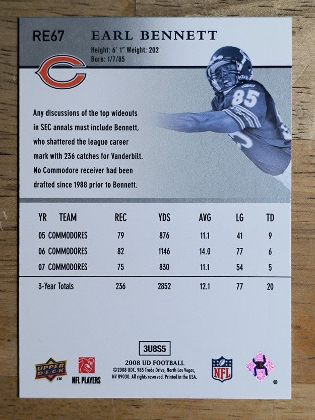2008 Upper Deck Rookie Exclusives #RE67 Earl Bennett