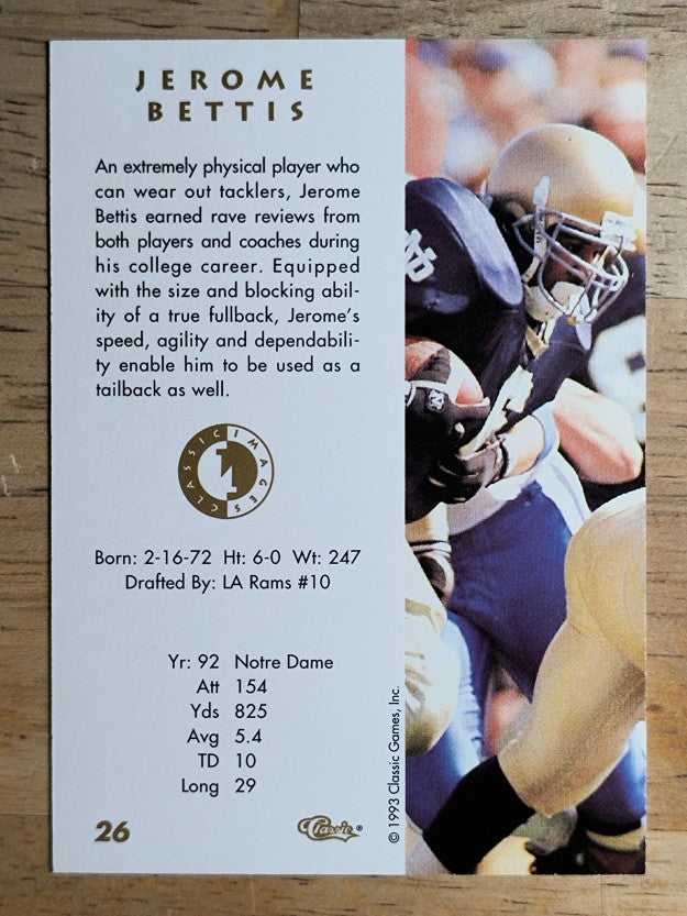 1993-94 Images Four Sport #26 Jerome Bettis
