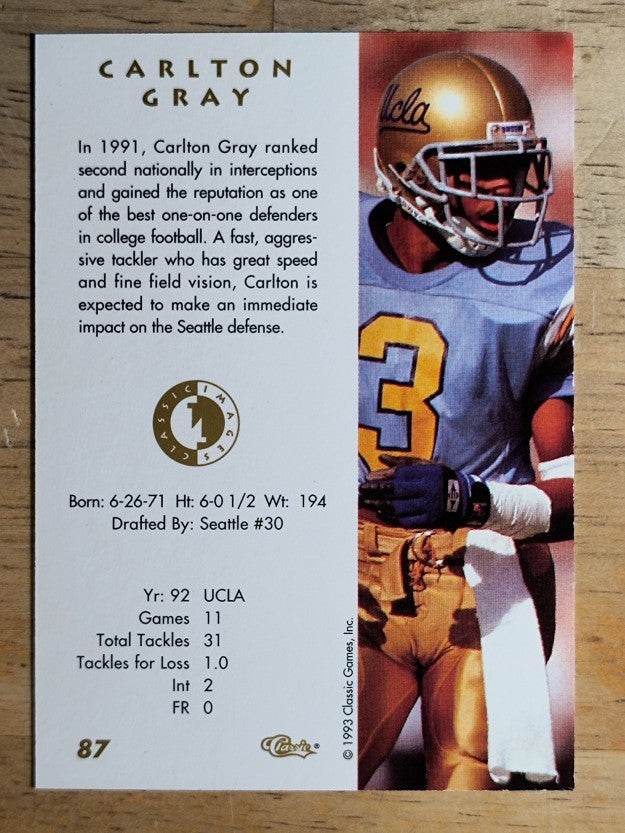 1993-94 Images Four Sport #87 Carlton Gray