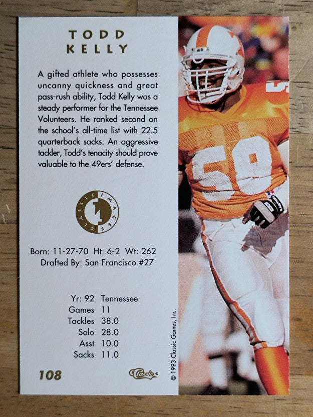 1993-94 Images Four Sport #108 Todd Kelly
