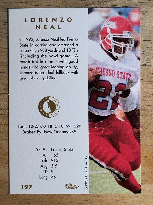 1993-94 Images Four Sport #127 Lorenzo Neal