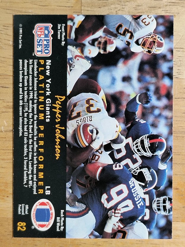 1991 Pro Set Platinum #82 Pepper Johnson