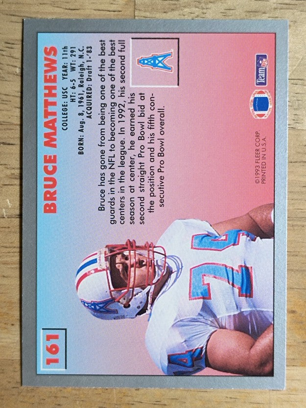 1993 Fleer #161 Bruce Matthews