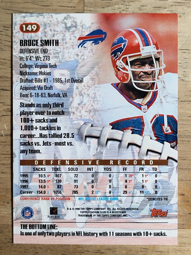 1998 Stadium Club #149 Bruce Smith