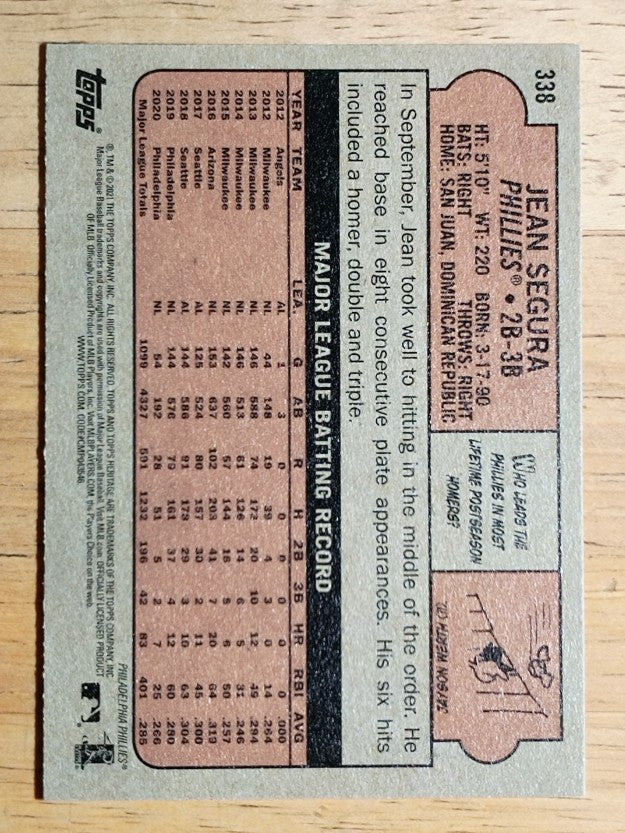 2021 Topps Heritage #338 Jean Segura