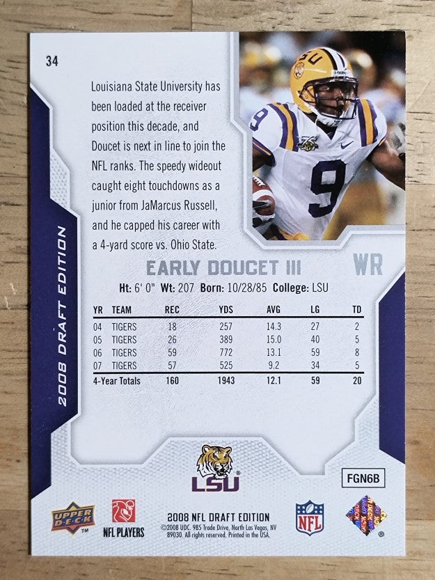 2008 Upper Deck Draft Edition #34 Early Doucet RC