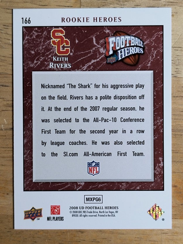 2008 Upper Deck Heroes #166 Keith Rivers RC
