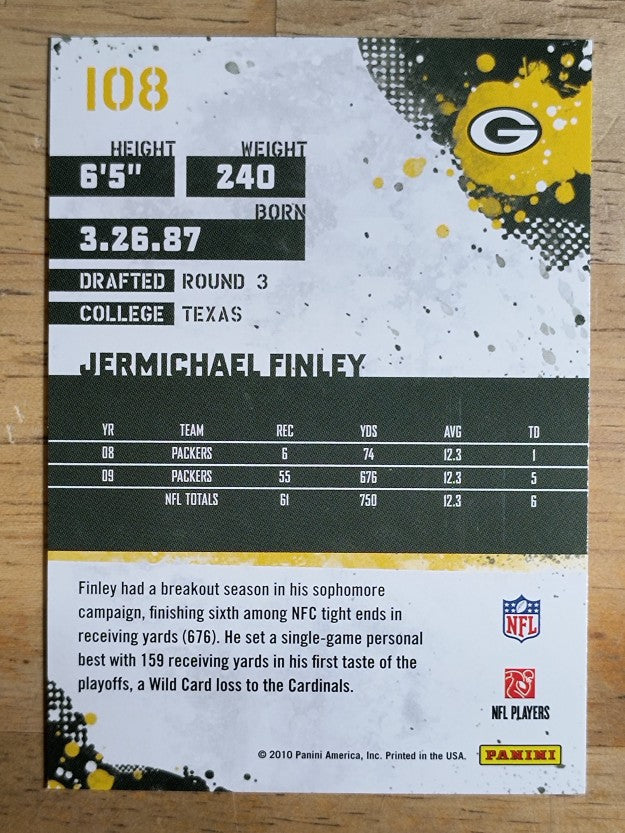 2010 Score #108 Jermichael Finley