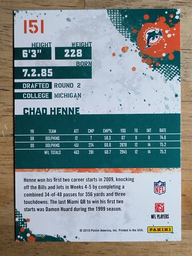 2010 Score #151 Chad Henne