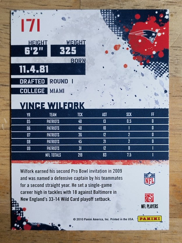 2010 Score #171 Vince Wilfork