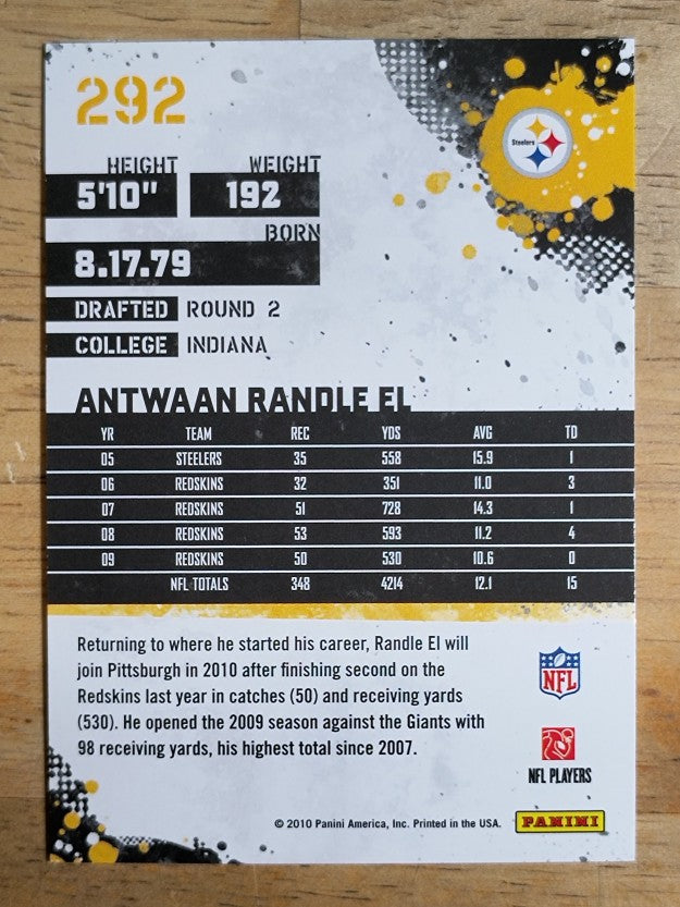 2010 Score #292 Antwaan Randle El