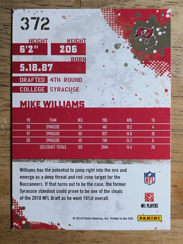 2010 Score #372 Mike Williams RC