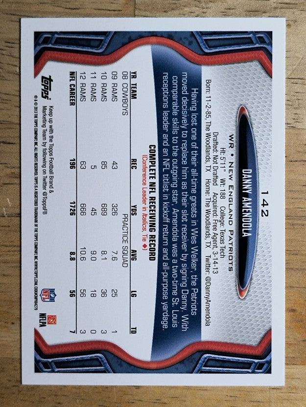 2013 Topps #142 Danny Amendola