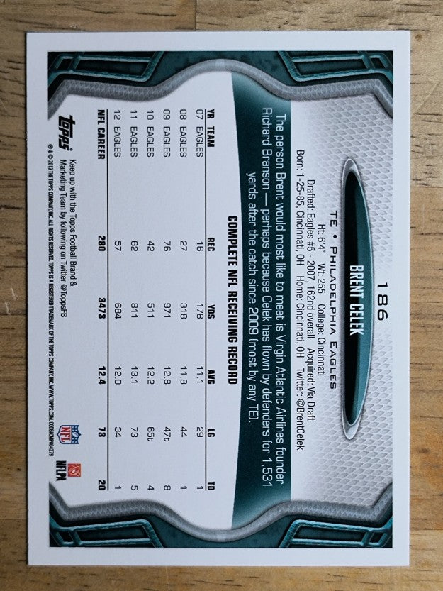 2013 Topps #186 Brent Celek