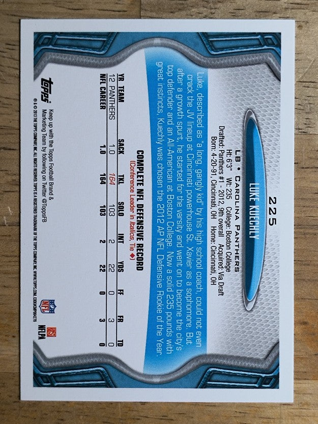 2013 Topps #225 Luke Kuechly