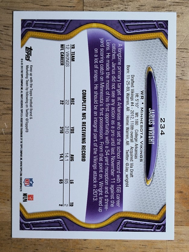 2013 Topps #234 Jarius Wright