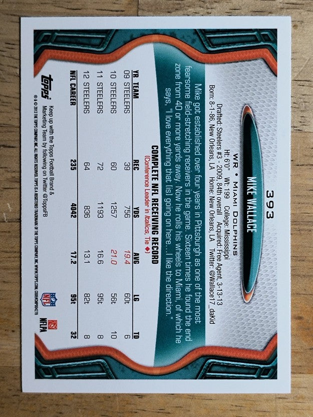 2013 Topps #393 Mike Wallace