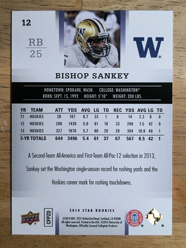 2014 Upper Deck Star Rookies #12 Bishop Sankey