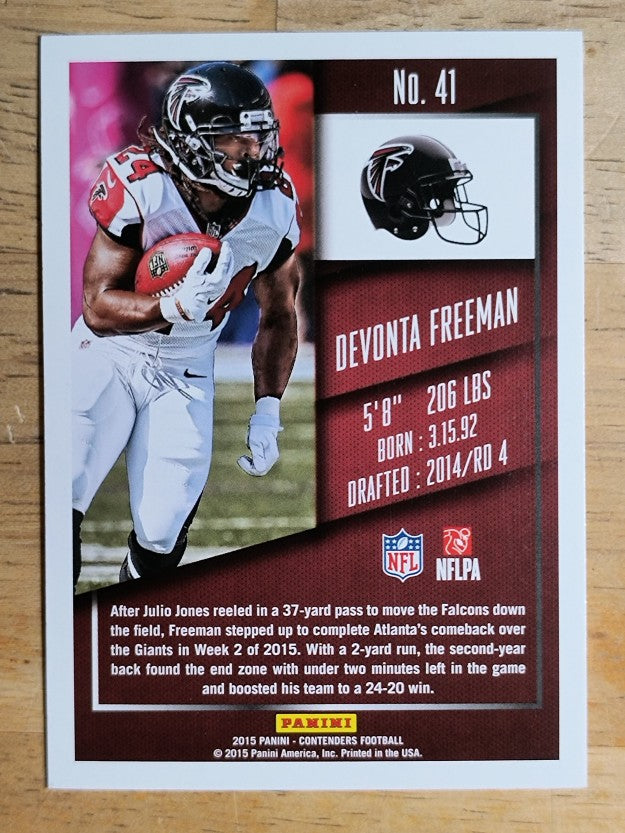 2015 Panini Contenders #41 Devonta Freeman