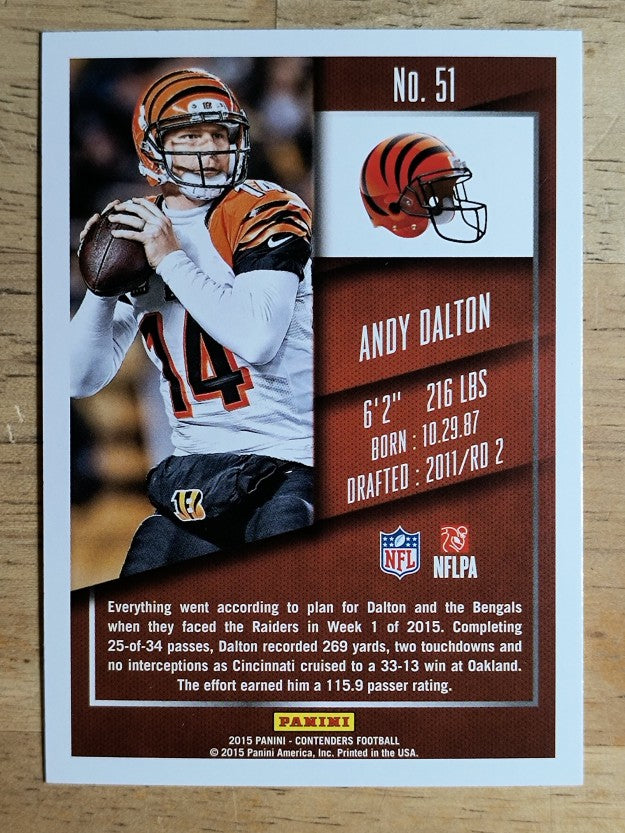 2015 Panini Contenders #51 Andy Dalton