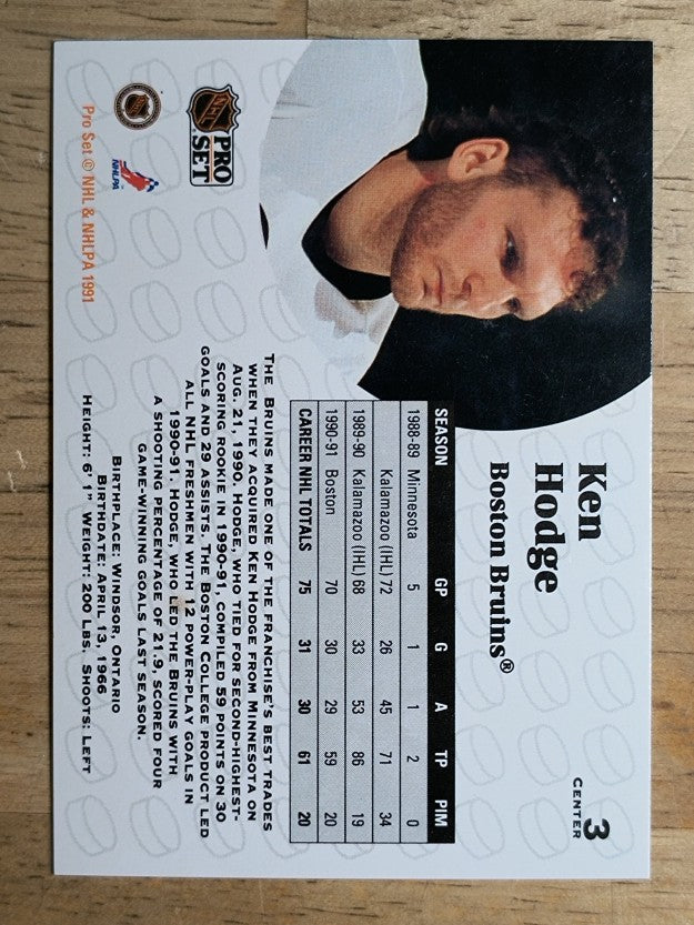 1991-92 Pro Set #3 Ken Hodge Jr.