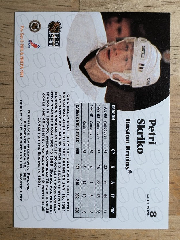 1991-92 Pro Set #8 Petri Skriko