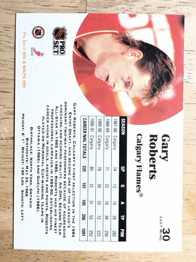 1991-92 Pro Set #30 Gary Roberts