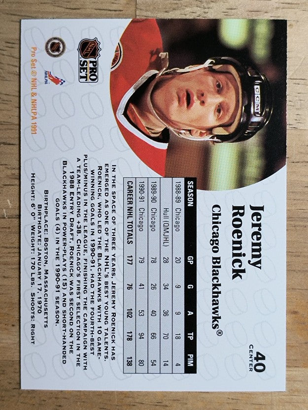 1991-92 Pro Set #40 Jeremy Roenick