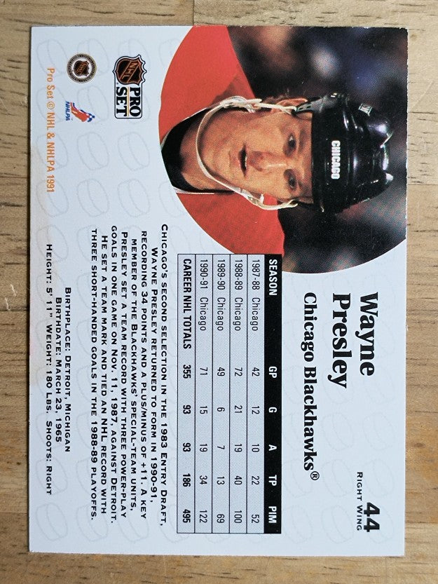 1991-92 Pro Set #44 Wayne Presley