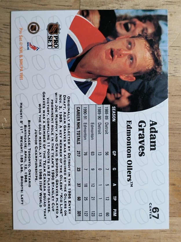 1991-92 Pro Set #67 Adam Graves