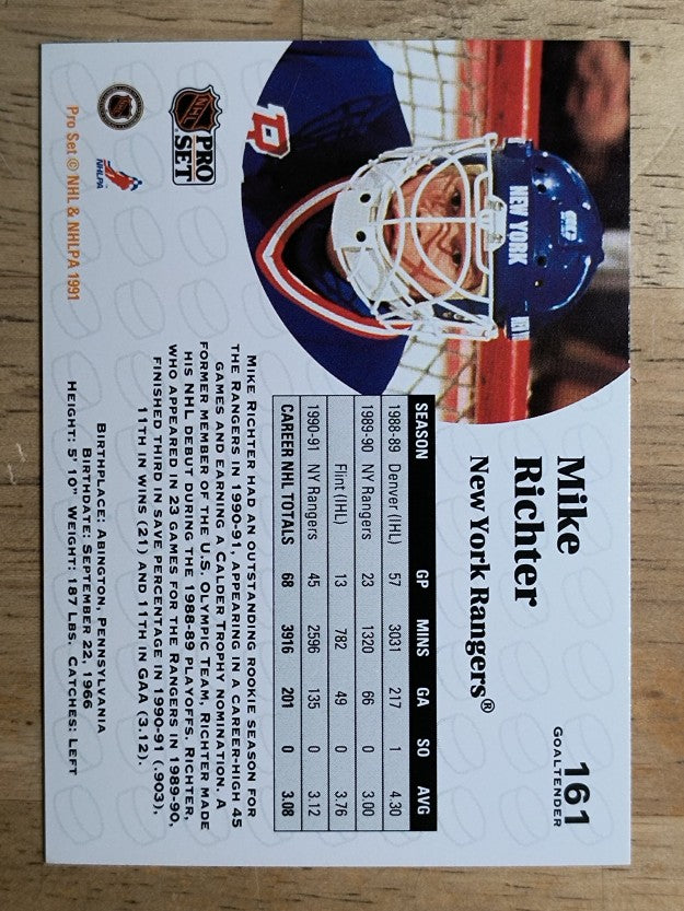 1991-92 Pro Set #161 Mike Richter