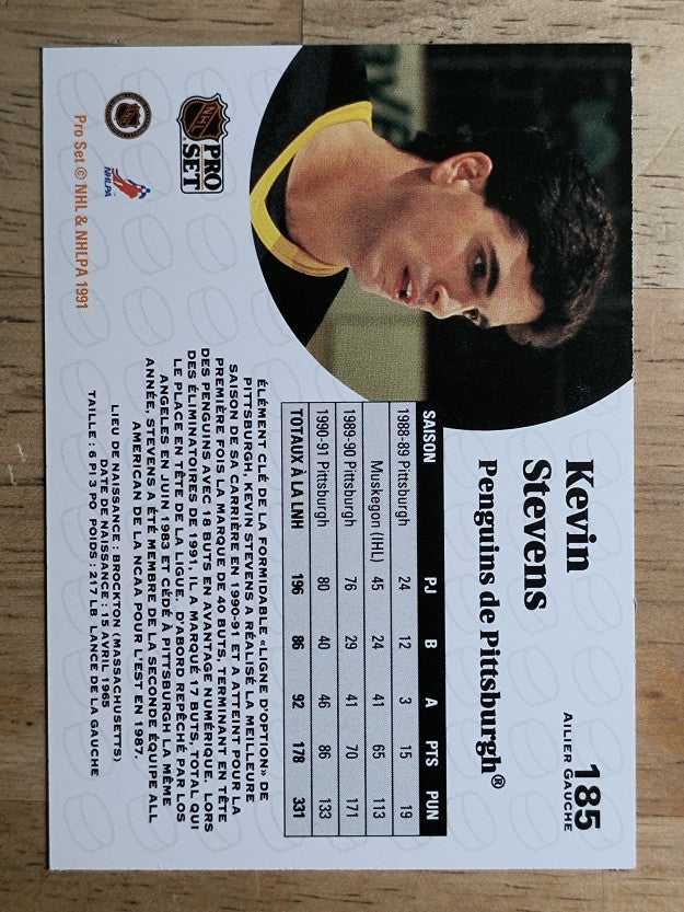 1991-92 Pro Set French #185 Kevin Stevens
