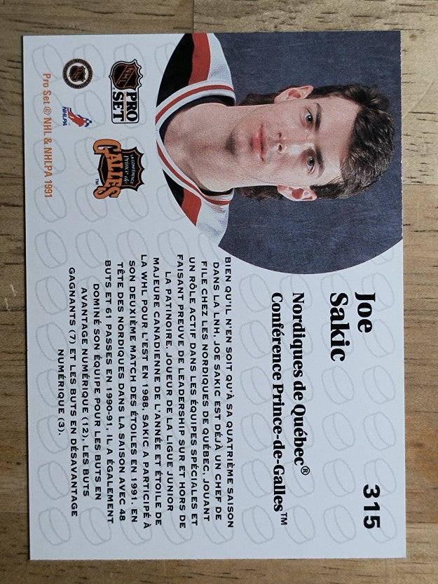 1991-92 Pro Set French #315 Joe Sakic AS