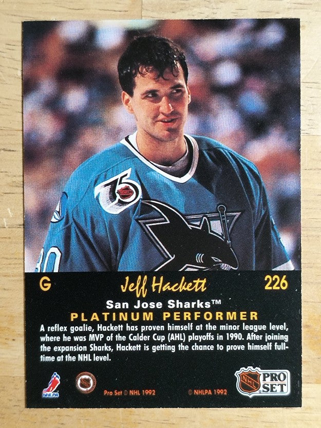 1991-92 Pro Set Platinum #226 Jeff Hackett