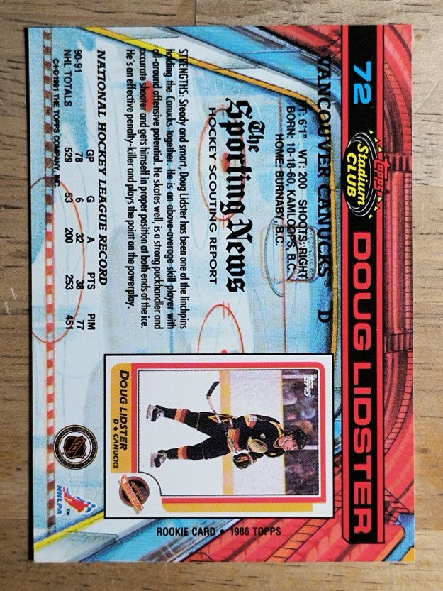 1991-92 Stadium Club #72 Doug Lidster