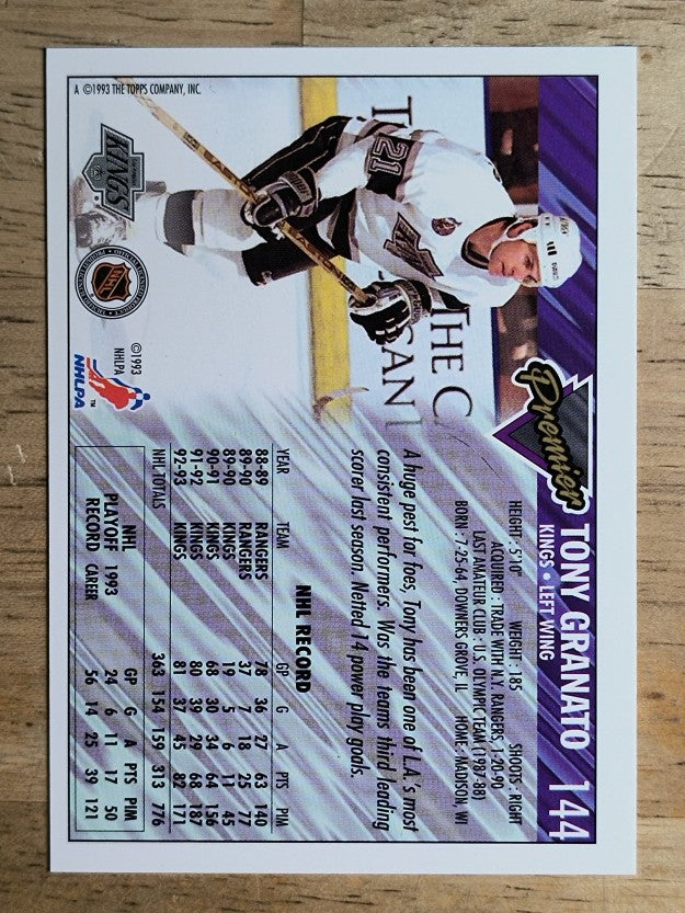 1993-94 Topps Premier Gold #144 Tony Granato
