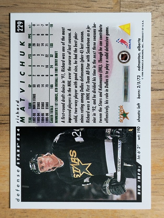 1996-97 Score #229 Richard Matvichuk