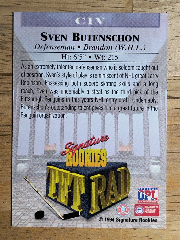 1994 Signature Rookies Tetrad #104 Sven Butenschon