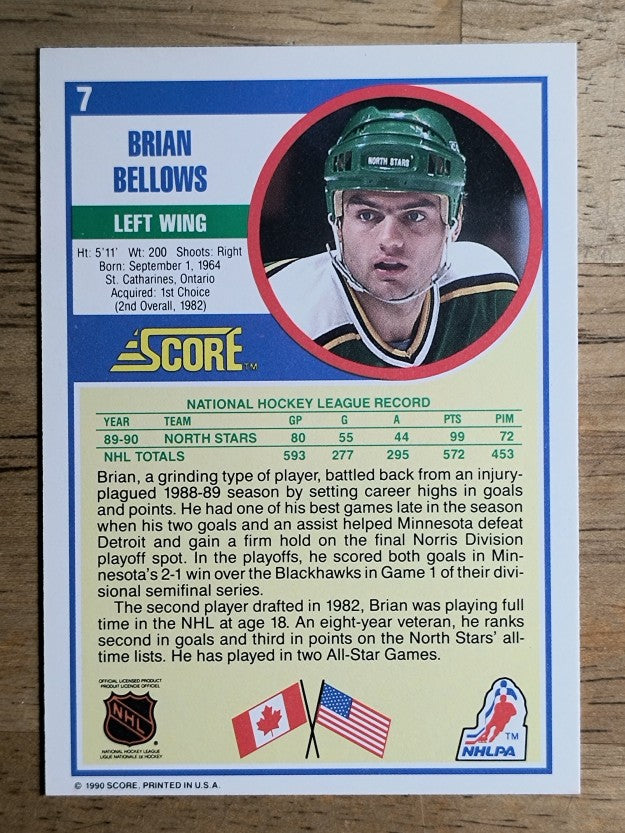1990-91 Score #7 Brian Bellows