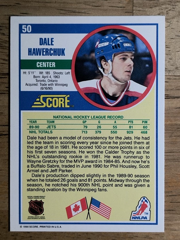 1990-91 Score #50 Dale Hawerchuk