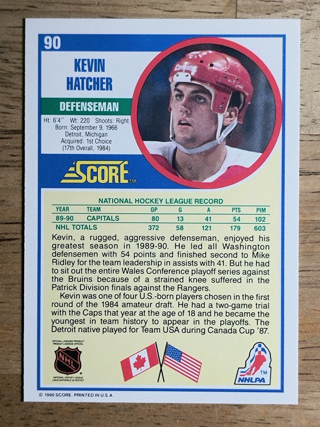 1990-91 Score #90 Kevin Hatcher
