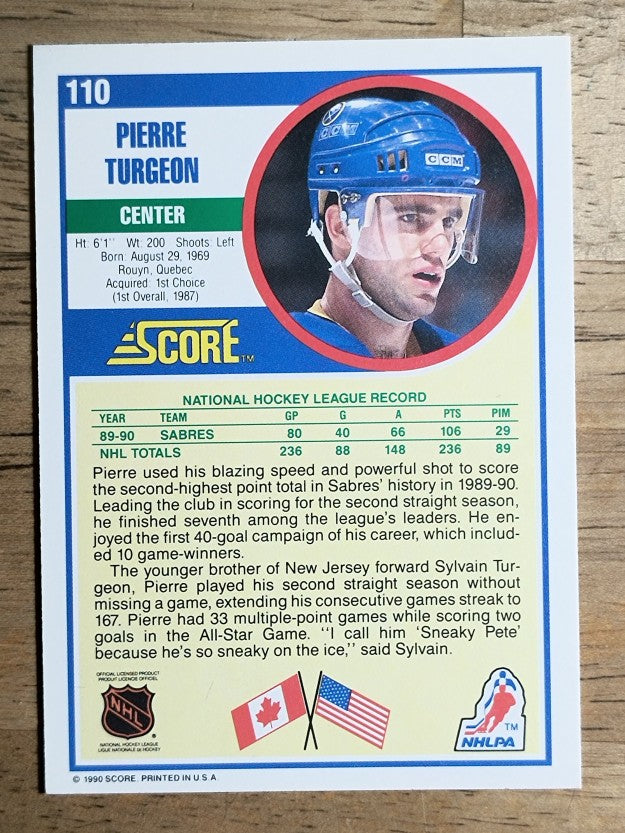 1990-91 Score #110 Pierre Turgeon