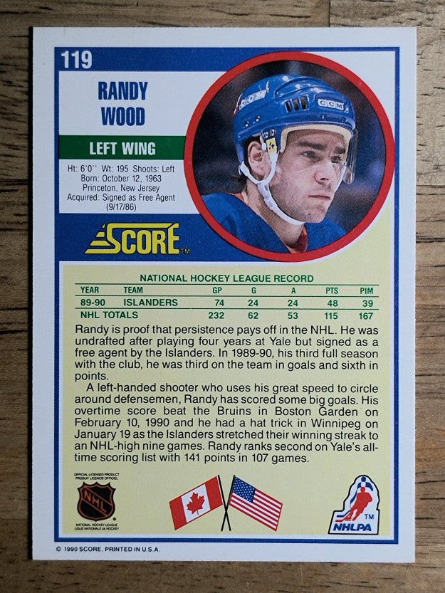 1990-91 Score #119 Randy Wood