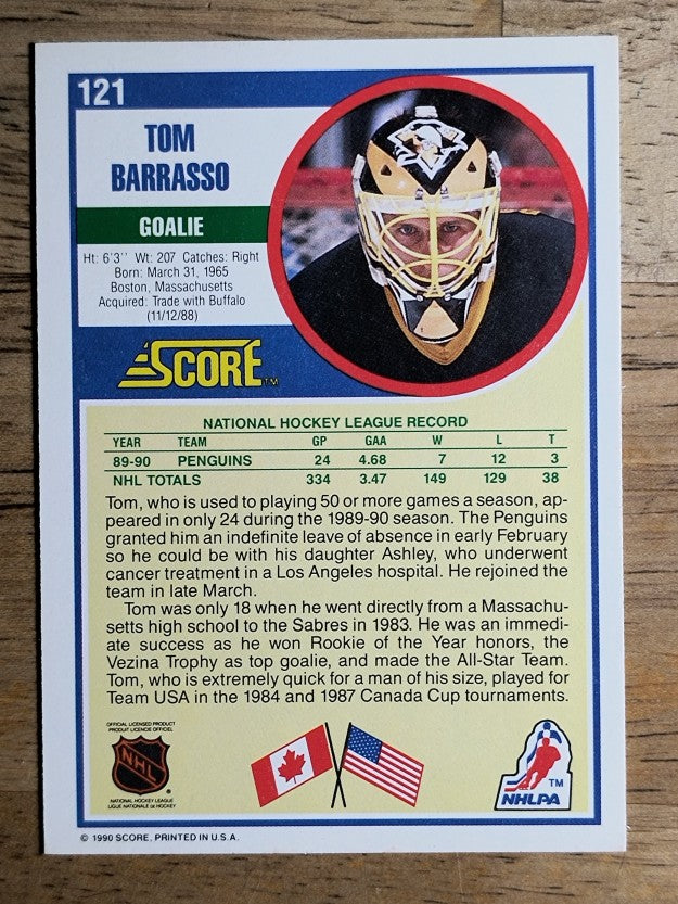 1990-91 Score #121 Tom Barrasso