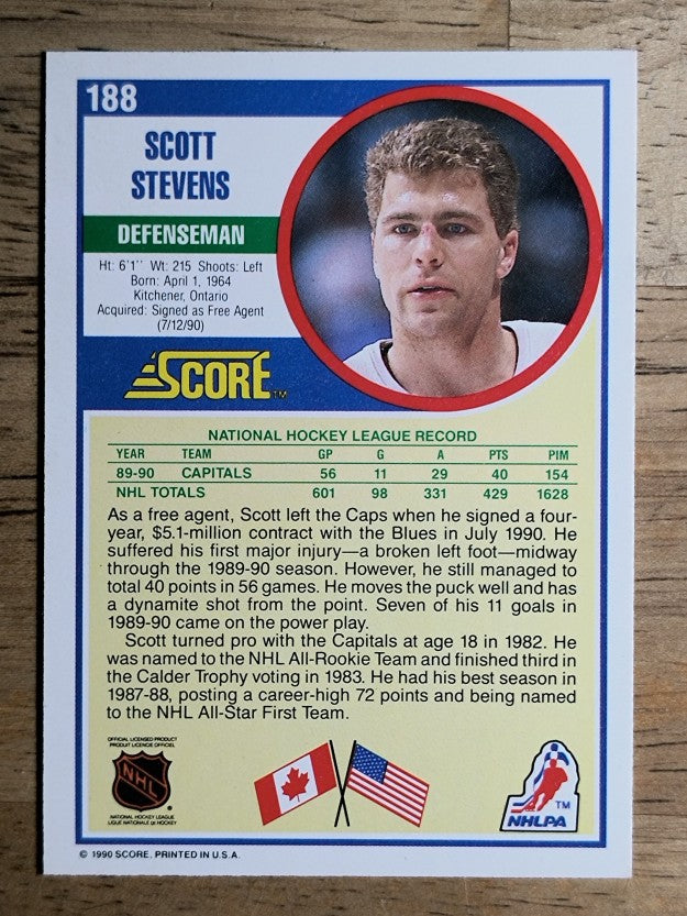1990-91 Score #188 Scott Stevens